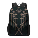 Dark Art Eye Sun Stars 3D Print Book Bags Back to School Bag Set