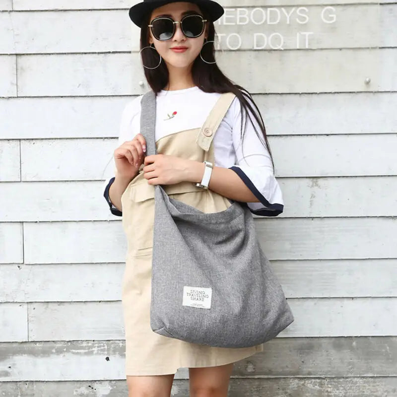 Nylon School Bags Large Capacity Shoulder Shopping Bag