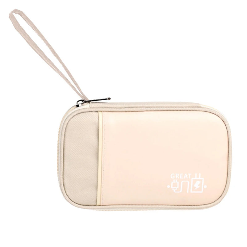 Data Cable Storage Bag Lightweight Portable Zipper Women Clutch