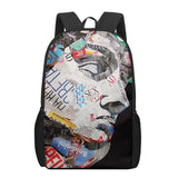 David Art Print 16-inch Teen School Backpack