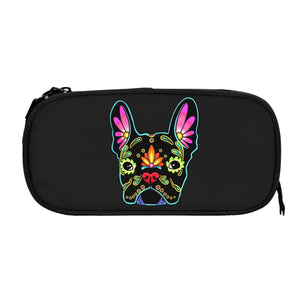 Sugar Skull French Bulldog Zipper Pen Box