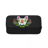 Sugar Skull French Bulldog Pen Box Student Anime Pencil Case