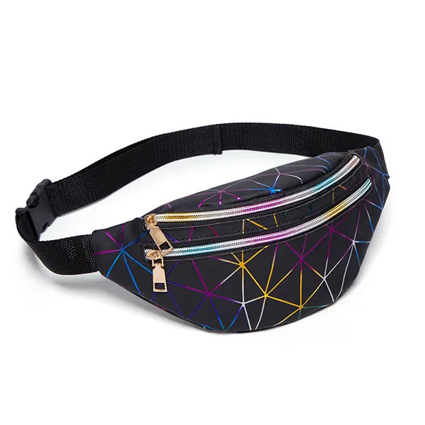 Dazzling Lozenge Women's Waist Chest Bag Laser Summer Travel PVC