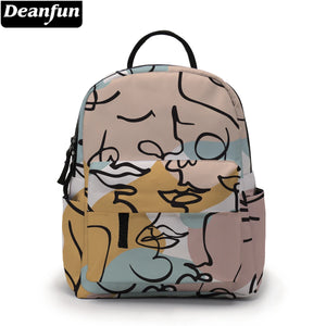 Deanfun Abstract Face Shoulder Bag Mini Backpack Girls School Bags DMNSB-31