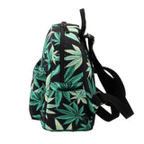 Green Hemp Mini Backpack for Women - Waterproof 3D Printed Backpack