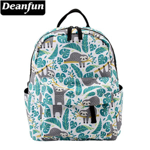 Deanfun Mini Backpacks for Girls 3D Printing Sloth Swanky Turtle Leaf