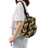 Yellow Sunflower Mini Backpack for Girls Women School Bags DMNSB-29