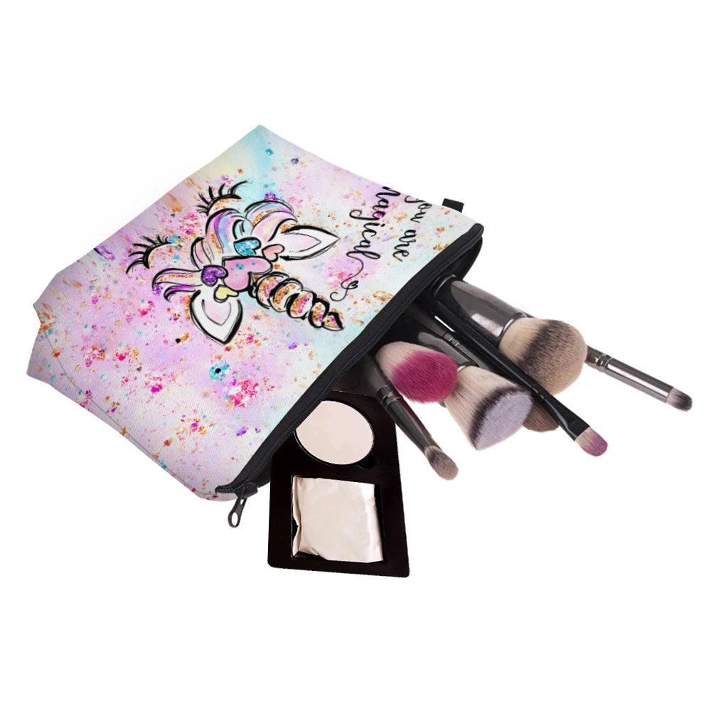 Deanfun Unicorn Cosmetic Bag Colorful Waterproof Printing Pencil Pouch