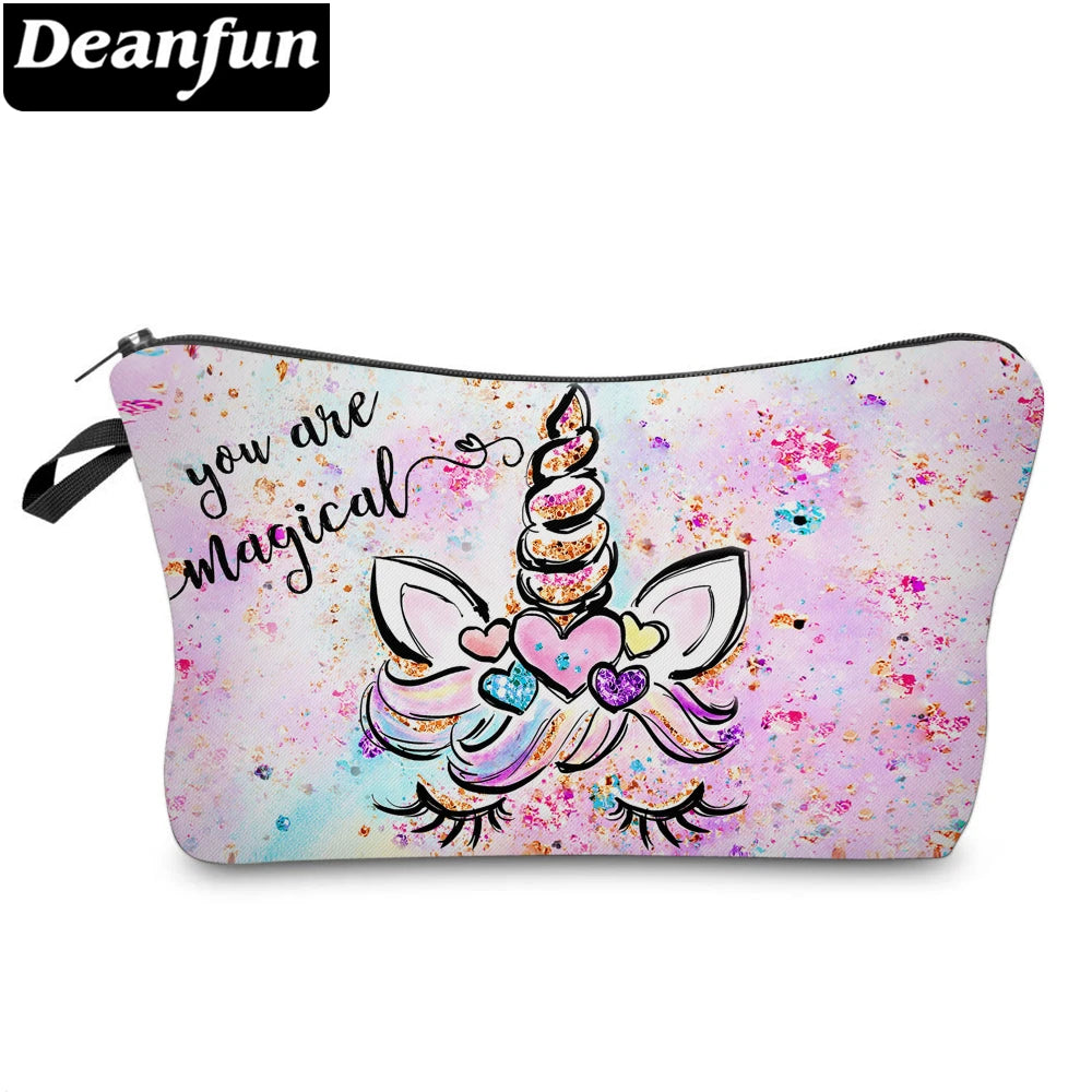 Deanfun Unicorn Cosmetic Bag Colorful Waterproof Printing Pencil Pouch