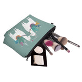 Deanfun Waterproof Makeup Bag Llama Love Cosmetic Bags Travel Cosmetic Pouchs