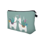 Deanfun Waterproof Makeup Bag Llama Love Cosmetic Bags Travel Cosmetic Pouchs