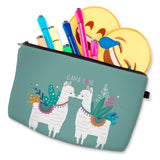 Deanfun Waterproof Makeup Bag Llama Love Cosmetic Bags Travel Cosmetic Pouchs