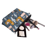 Waterproof Small Makeup Bags Llama Cactus Cosmetic Bag