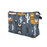 Waterproof Small Makeup Bags Llama Cactus Cosmetic Bag