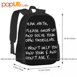 Funny Math Comic Joke College Backpack Large Capacity Sports Bag