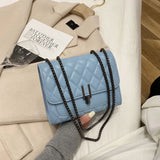 Deconn Quilted Lattice Clutch Crossbody Bag with Chain Strap