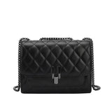 Deconn Quilted Lattice Clutch Crossbody Bag with Chain Strap
