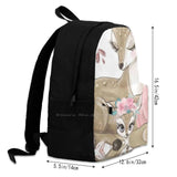 Deer Backpack Student School Laptop Travel Bag Brown