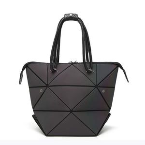 Luminous PU Leather Handbag Geometric Shoulder Bag