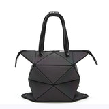 Luminous PU Leather Handbag Geometric Shoulder Bag