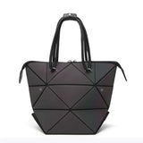 Luminous PU Leather Handbag Geometric Shoulder Bag