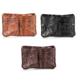 Soft Cowhide Bifold Purse with Zipper for Father's Christmas Gift