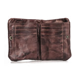 Soft Cowhide Bifold Purse with Zipper for Father's Christmas Gift