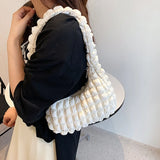 Pleated Cloud Bag Shoulder Bag Underarm Bag Small Square Bag Gift