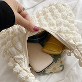 Pleated Cloud Bag Shoulder Bag Underarm Bag Small Square Bag Gift