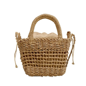 Mini Straw Crossbody Bag for Summer Camping