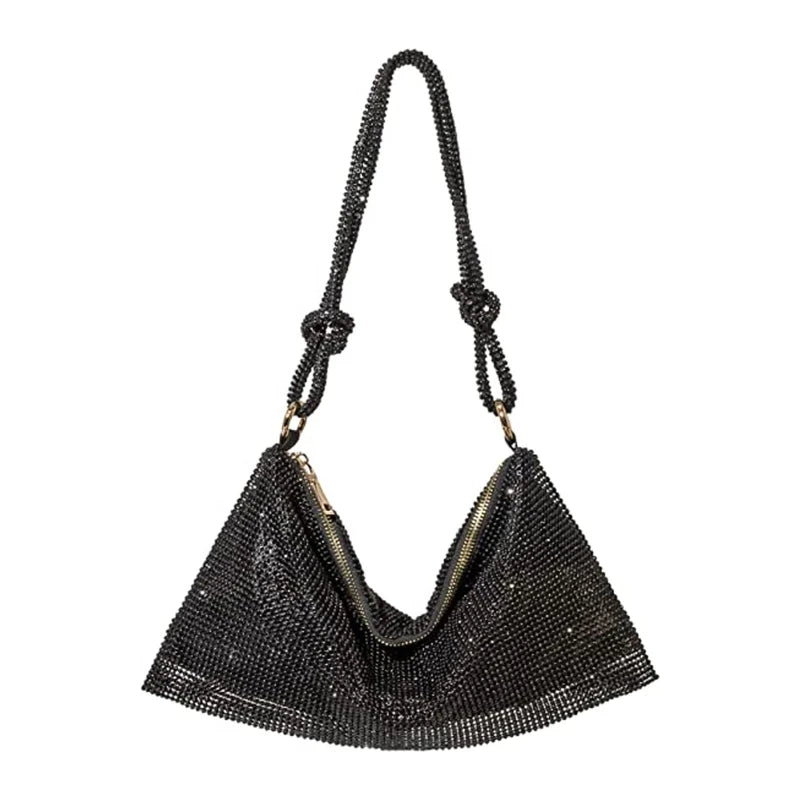 Mesh Rhinestone Shoulder Bag Clutch Purses Evening Bag