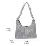 Rhinestone Clutch Evening Bag Silver Underarm Bag