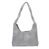 Rhinestone Clutch Evening Bag Silver Underarm Bag