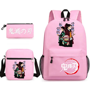 Demon Slayer Anime Backpack Set - Student School Shoulder Backpack Pencil Bag