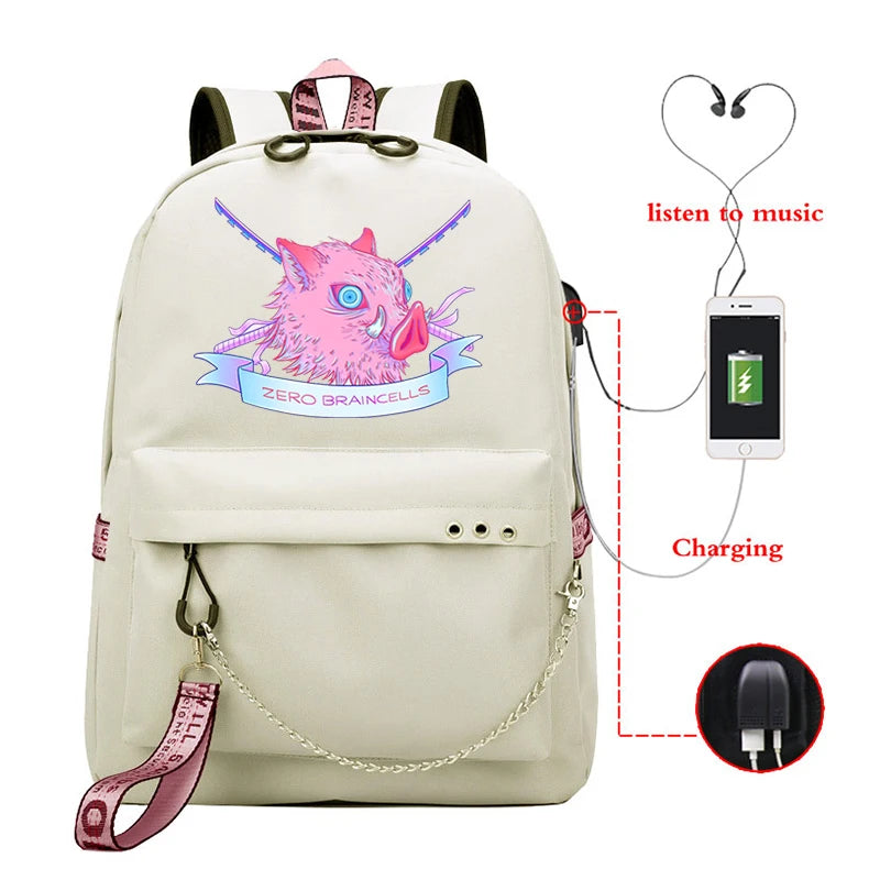 Demon Slayer Anime Gift Backpack College Student Travel Daypack Boys Bags