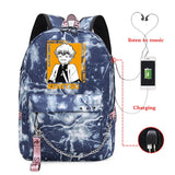 Demon Slayer Anime Hip Hop Backpacks Multifunction School Bag