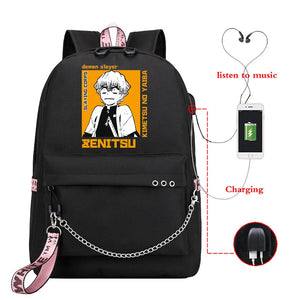 Demon Slayer Anime Hip Hop Backpacks Multifunction School Bag