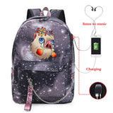 Demon Slayer Anime School Bags Canvas Backpack Laptop Bag