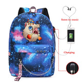Demon Slayer Anime School Bags Canvas Backpack Laptop Bag