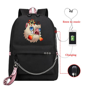 Demon Slayer Anime School Bags Canvas Backpack Laptop Bag