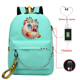 Demon Slayer Anime School Bags Canvas Backpack Laptop Bag