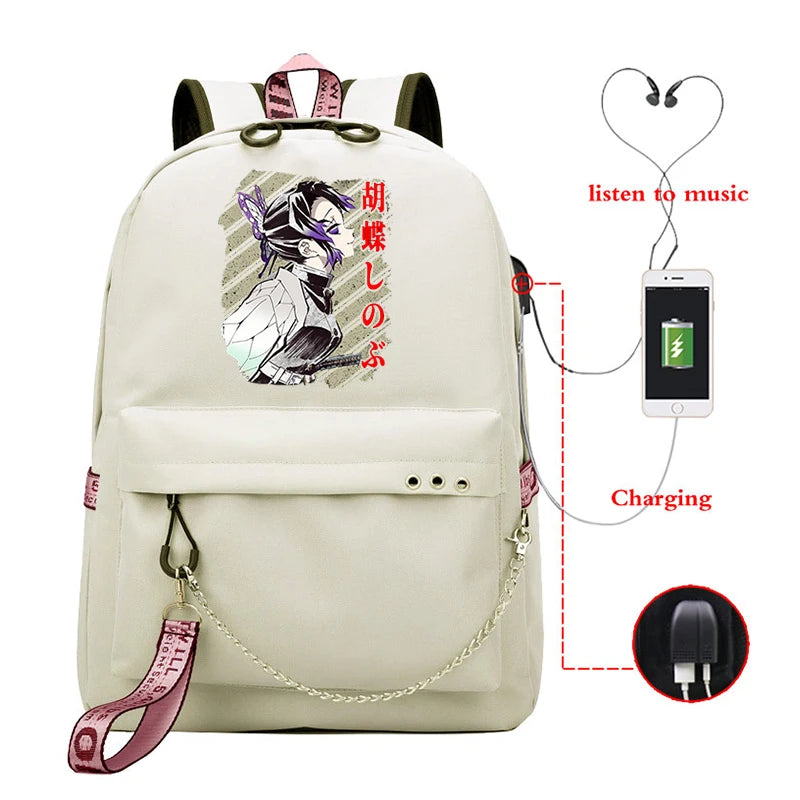 Demon Slayer Anime School Bags Canva Bag Print Hot Sutdent School Bags