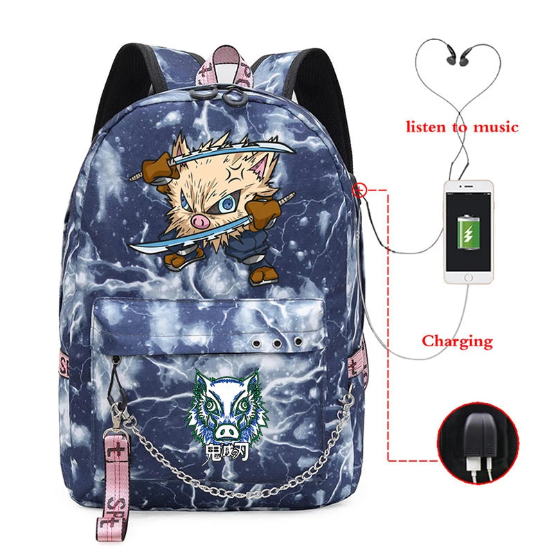 Demon Slayer Hashibira Inosuke School Bag - Casual Academy Bags