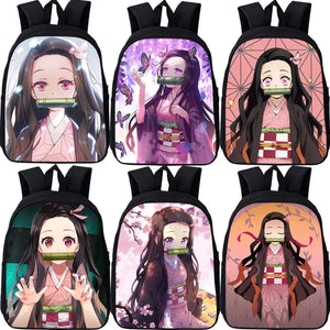 Demon Slayer Nezuko Tanjirou Backpack Kids School Anime Bags