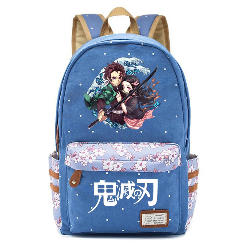 Demon Slayer Kimetsu No Yaiba Zipper Packsack Casual Backpack