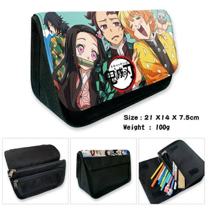 Demon Slayer Kimetsu no Yaiba Anime Canvas Purse Long Wallet Pen Case
