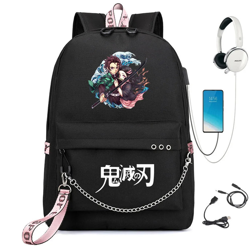 Demon Slayer Kimetsu no Yaiba Backpack USB Headphone