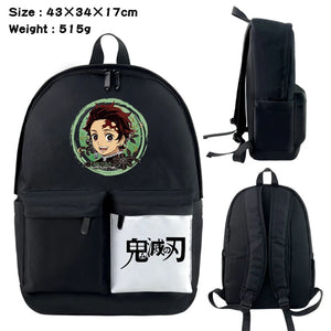 Demon Slayer Kimetsu no Yaiba Nylon Backpack Casual Knapsack Teenager Packsack
