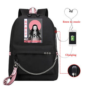 Demon Slayer Manga Anti-theft Backpack Casual Waterproof Backpack