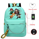 Demon Slayer Anti-theft Backpack Waterproof Fabric Large Female Shoulder Bag